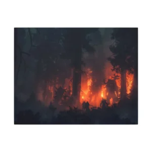 Creatures in Foggy Forest Canvas Print