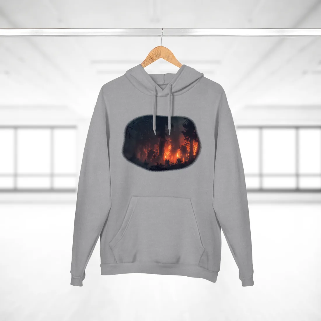 Misty Sunset Gathering: A Group in Nature's Embrace - Hoodie (Heather Grey)