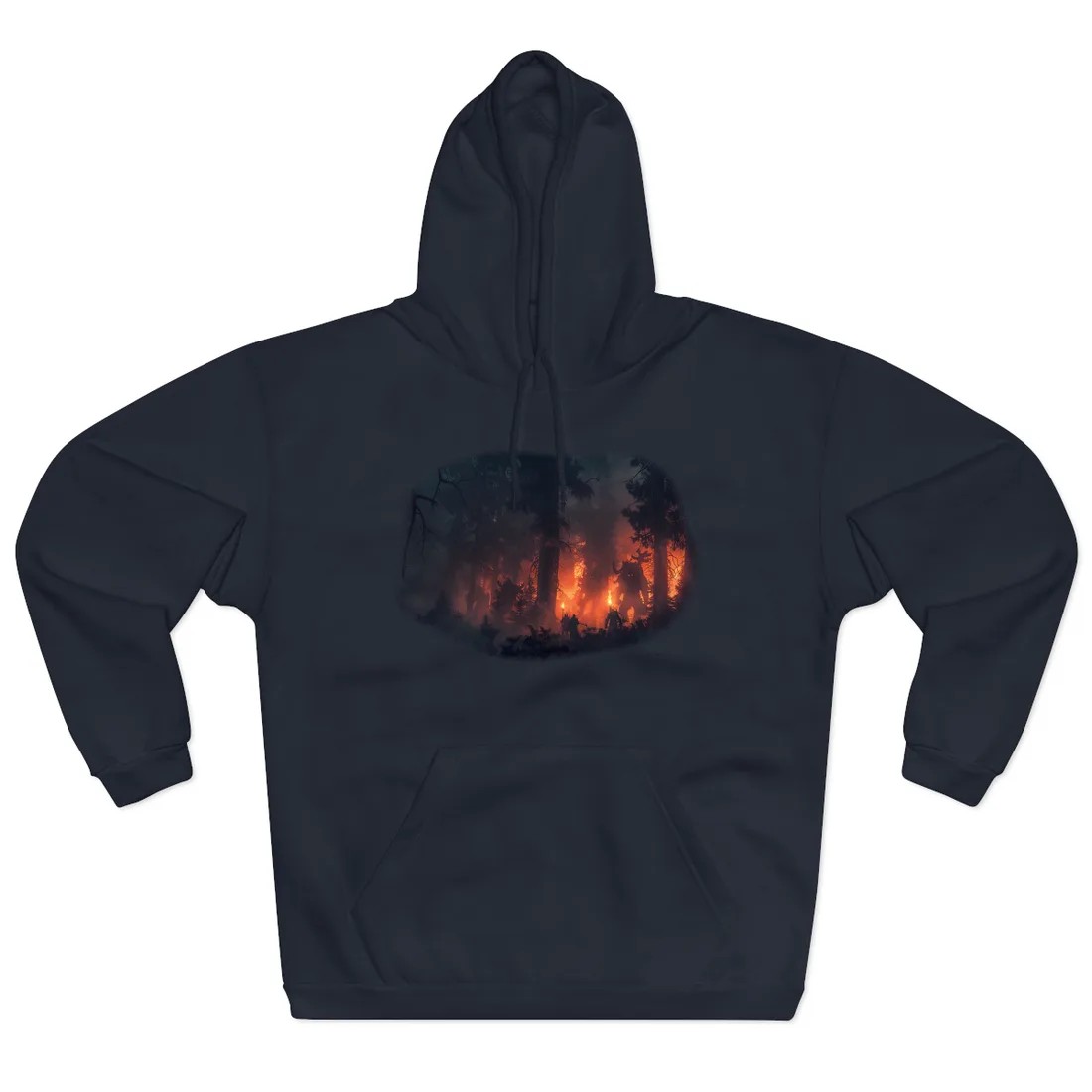 Misty Sunset Gathering: A Group in Nature's Embrace - Hoodie (Navy)