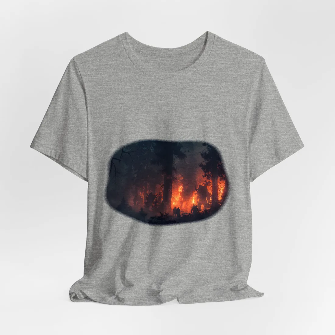 Misty Sunset Gathering: A Group in Nature's Embrace - T-Shirt (Athletic Heather)