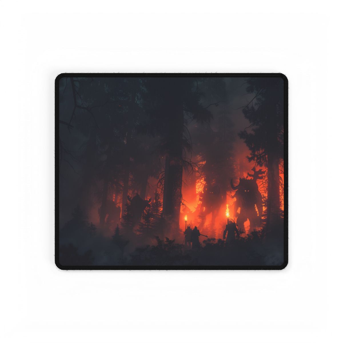 Misty Sunset Gathering: A Group in Nature's Embrace - Desk Mat