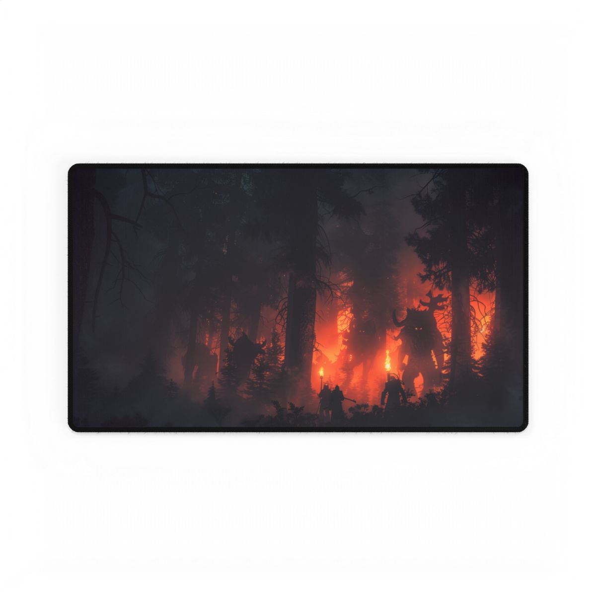 Misty Sunset Gathering: A Group in Nature's Embrace - Desk Mat