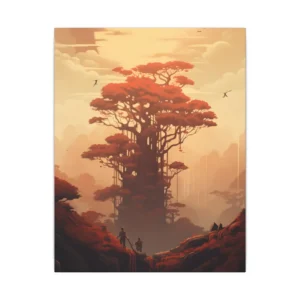 Giant Red Tree at Sunset Canvas Print