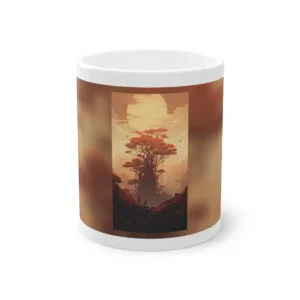 Giant Red Tree at Sunset Mug