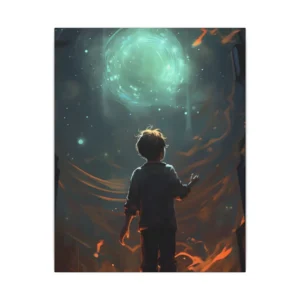 Boy Gazing at Glowing Orb Canvas Print