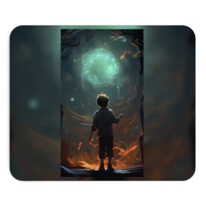 Boy Gazing at Glowing Orb Mouse Pad