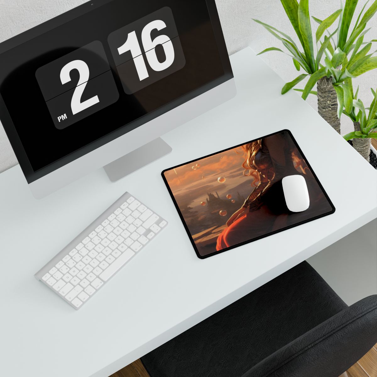 Mobile Moment: A Digital Artwork - Desk Mat