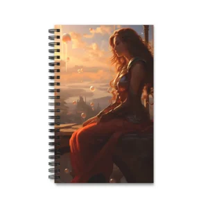 Woman Sitting at Sunset Spiral Notebook