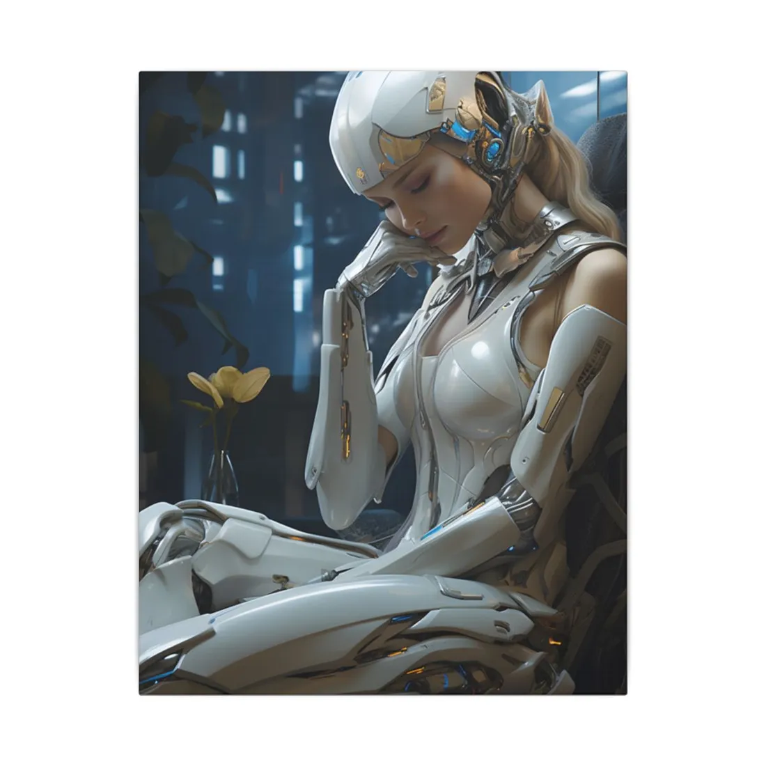 Modern Art Heist: Robot Team in Museum - Canvas