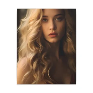 Blonde Woman in Red Top Canvas Print