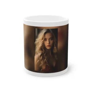 Blonde Woman in Red Top Mug