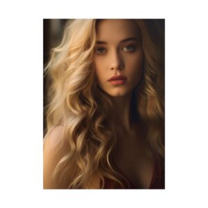 Blonde Woman in Red Top Poster