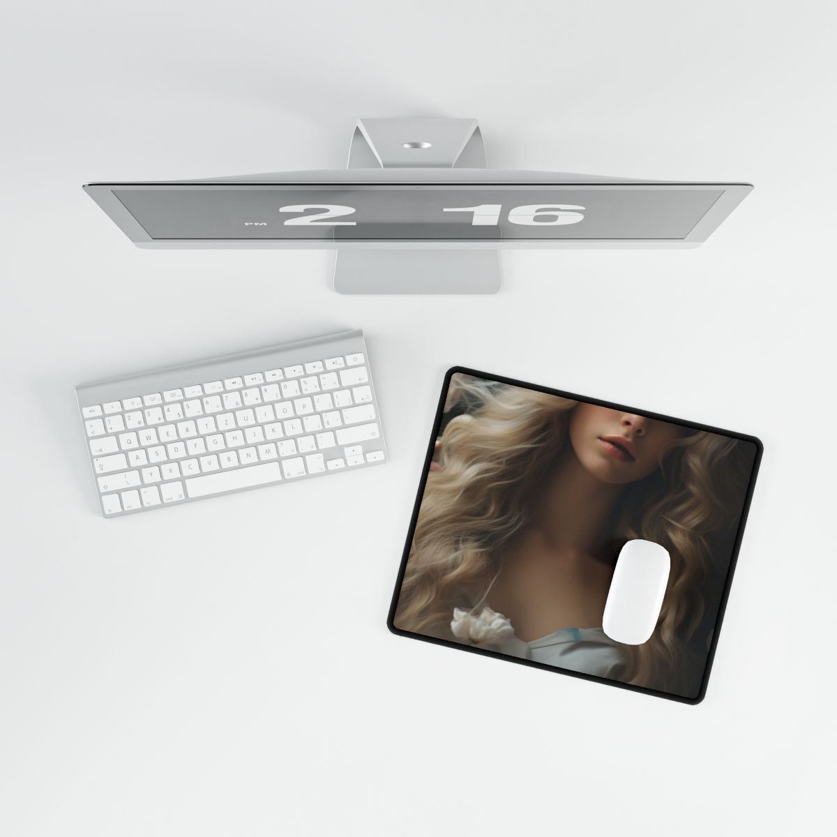 Modern Blonde: Natural Outdoor Portrait - Desk Mat