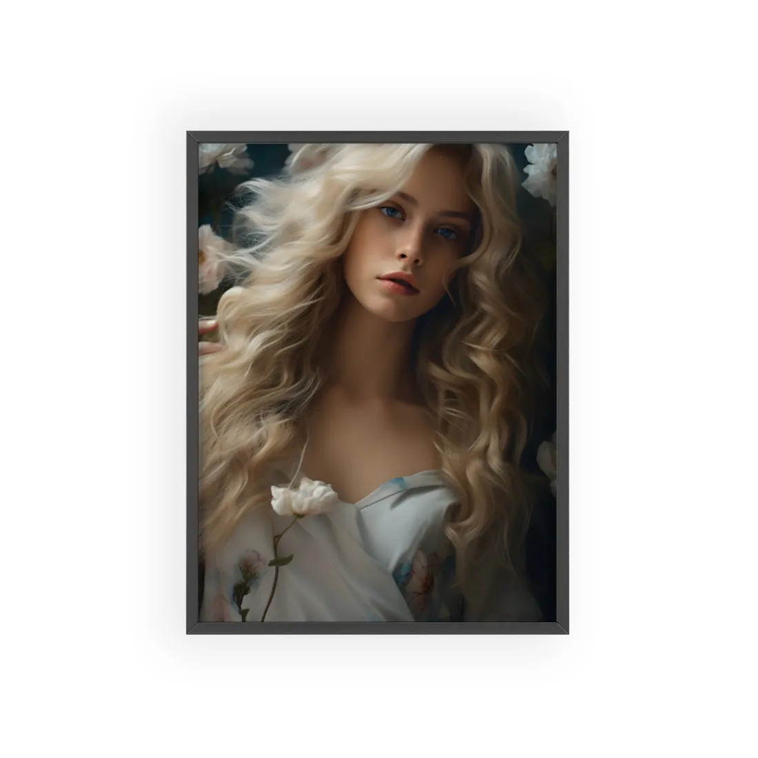 Modern Blonde: Natural Outdoor Portrait - Framed Poster