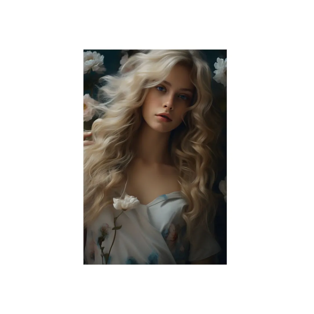 Modern Blonde: Natural Outdoor Portrait - Metal Poster
