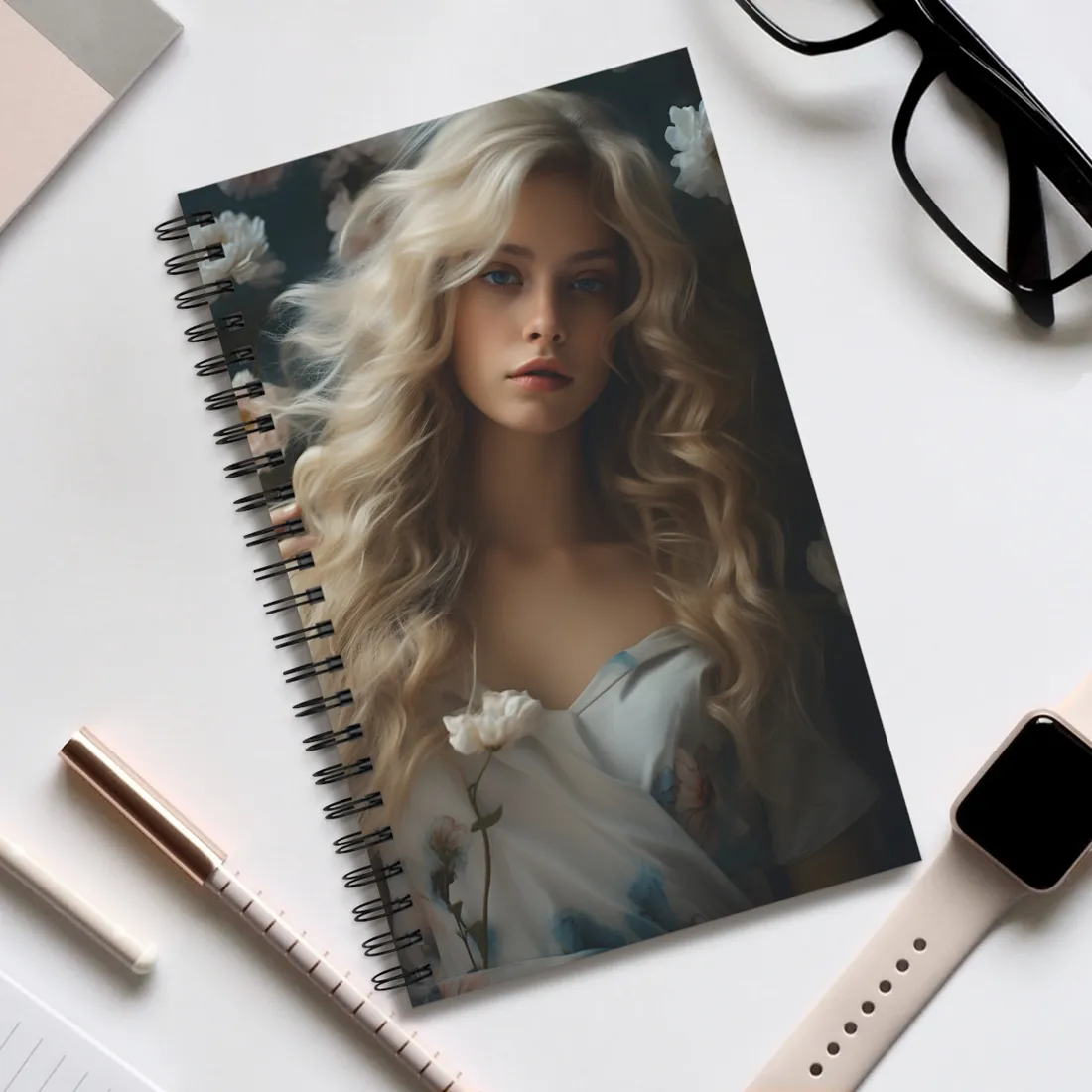 Modern Blonde: Natural Outdoor Portrait - Spiral Notebook