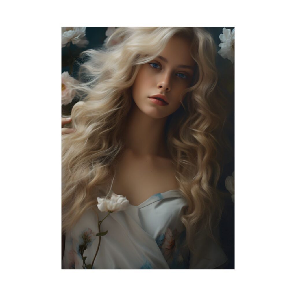 Modern Blonde: Natural Outdoor Portrait - Poster