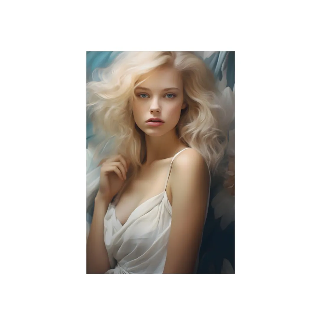 Modern Blonde Portrait: Unvarnished Natural Beauty - Metal Poster