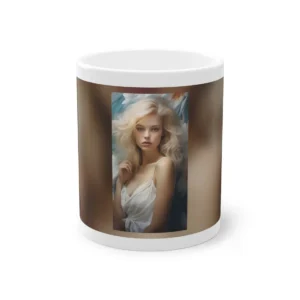 Blonde Woman in White Dress Mug