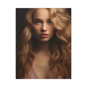 Woman with Long Wavy Hair Canvas Print