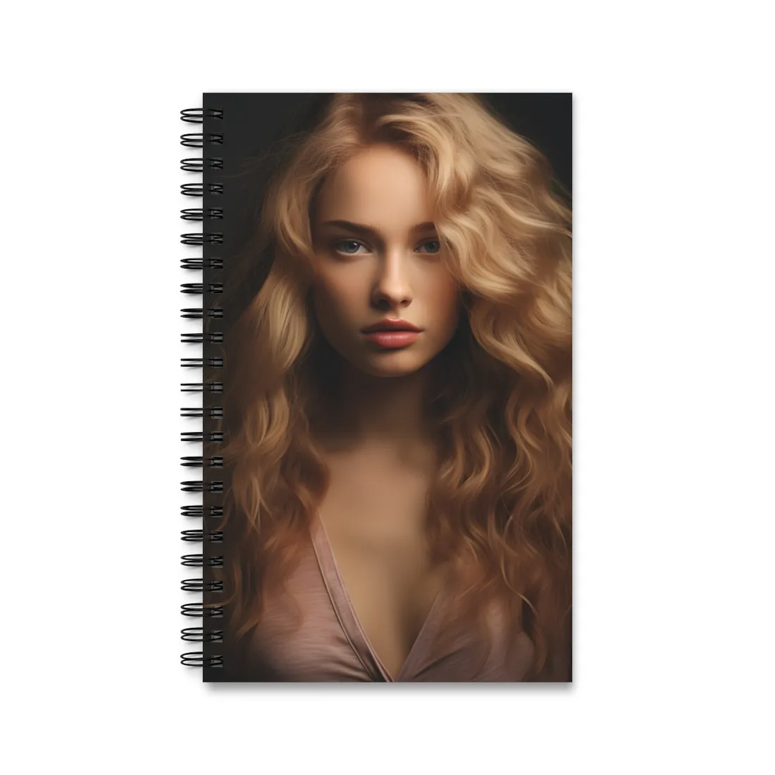 Modern Blonde Woman: Minimalist Style Portrait - Spiral Notebook