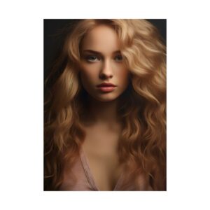 Woman with Long Wavy Hair Poster