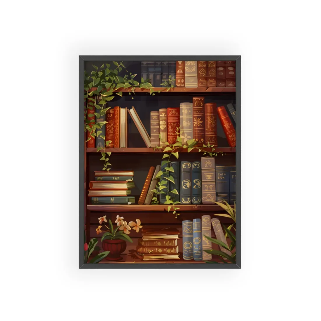 Modern Book Stack Art: A Timeless - Framed Poster