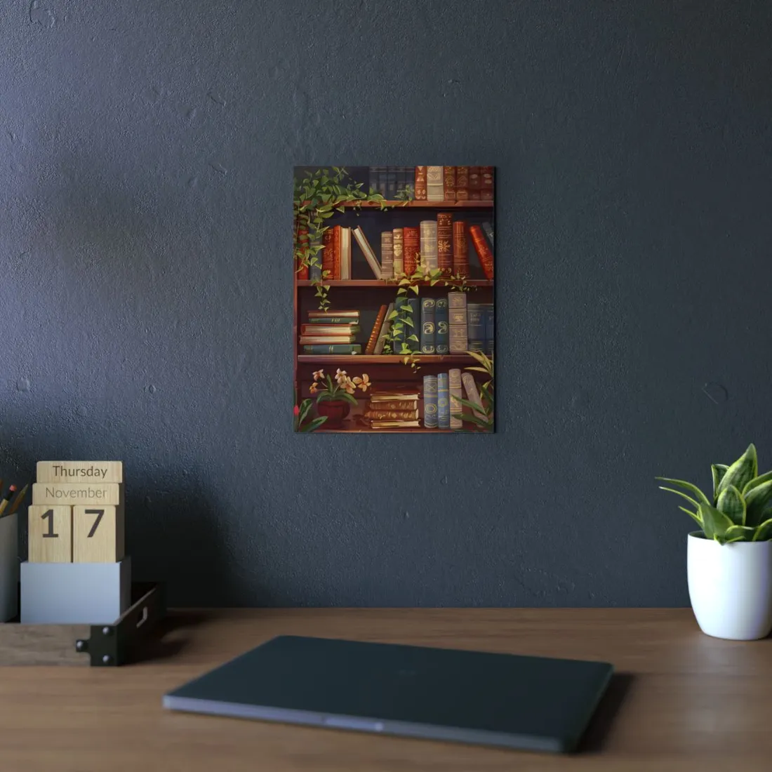 Modern Book Stack Art: A Timeless - Metal Poster