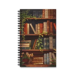 Antique Books on Shelf Spiral Notebook