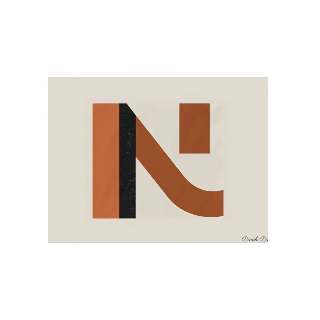 Modern Minimalist Logo Mark: Abstract Geometric - Metal Poster
