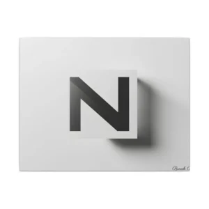 Black Letter N Canvas Print