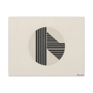 Black Striped Circle Abstract Canvas Print