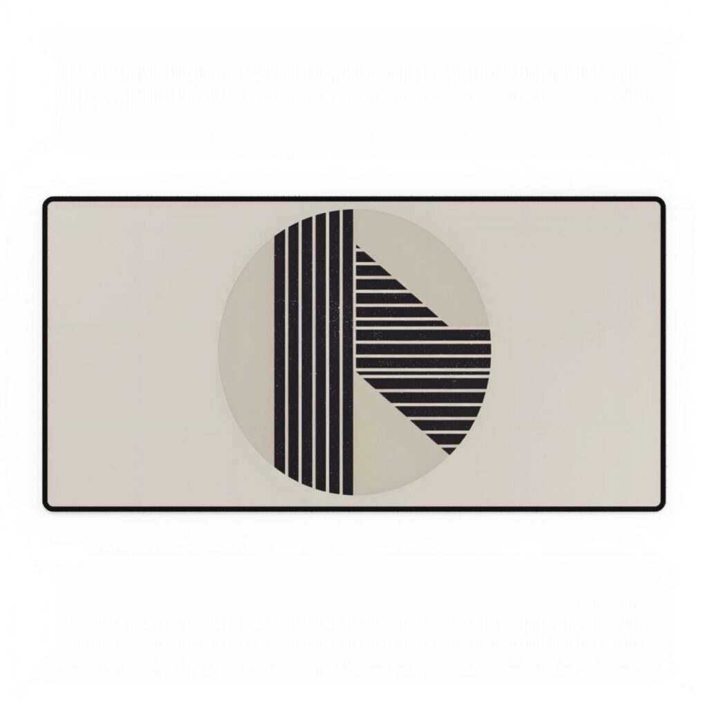 Modern Minimalist Poster: Bold Typography and Geometric Forms - Desk Mat