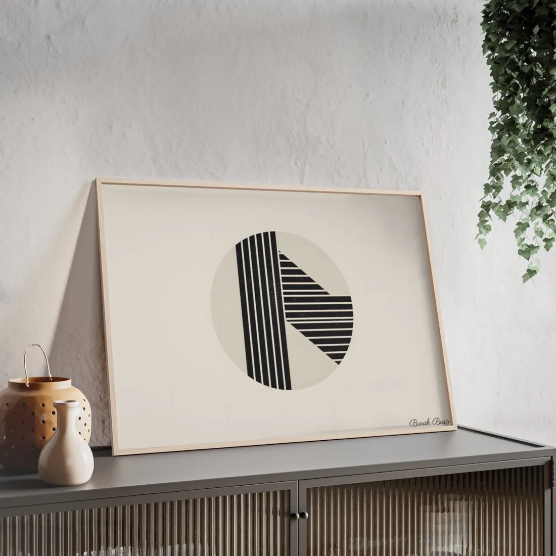 Modern Minimalist Poster: Bold Typography and Geometric Forms - Framed Poster