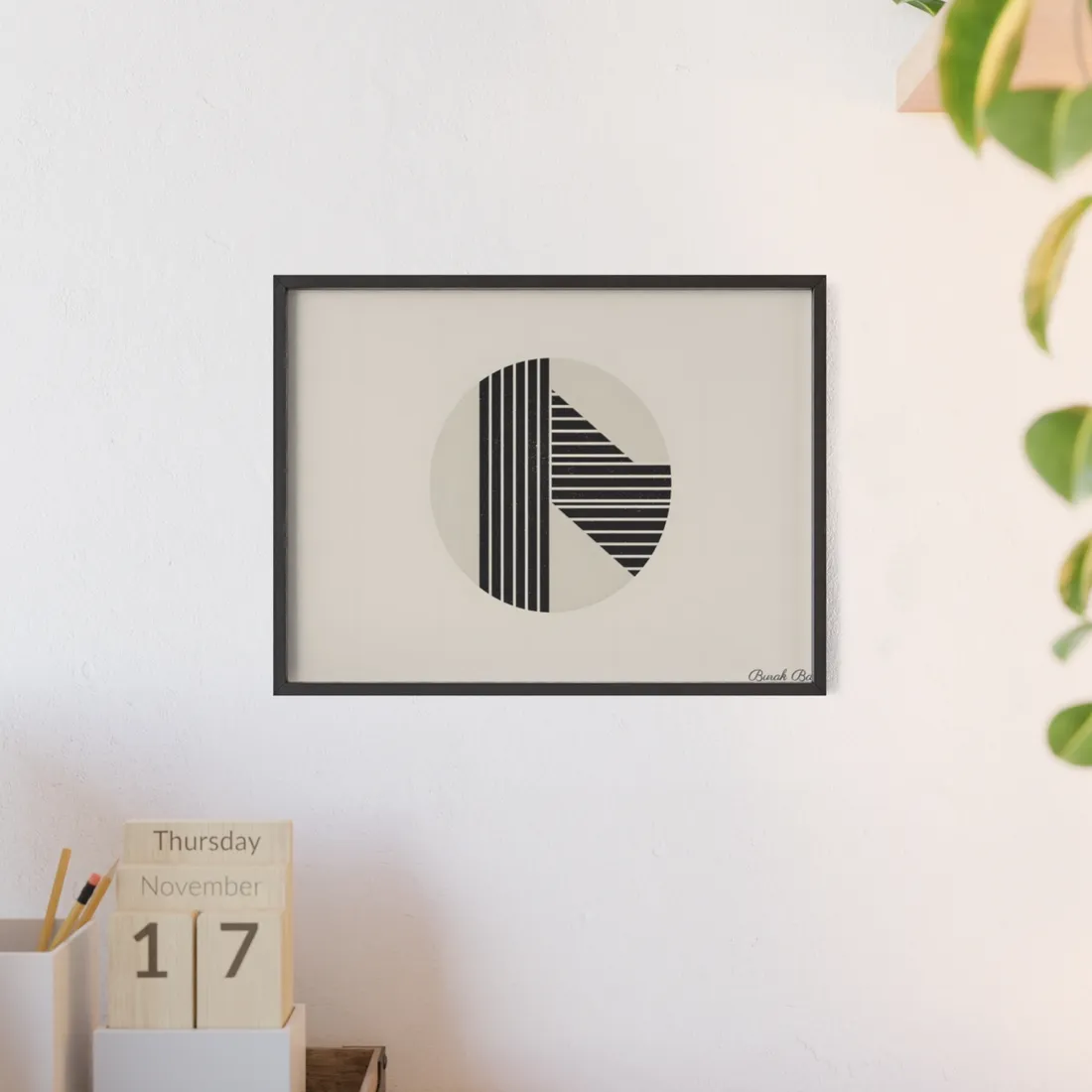 Modern Minimalist Poster: Bold Typography and Geometric Forms - Framed Poster
