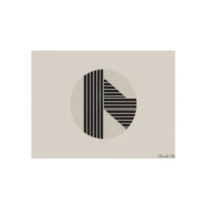 Black Striped Circle Abstract Metal Poster