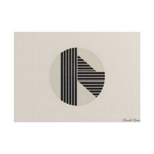 Black Striped Circle Abstract Poster
