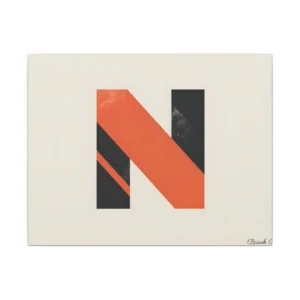 Letter N Typography Art Canvas Print