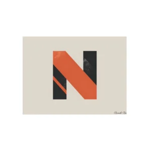 Letter N Typography Art Metal Poster