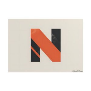 Letter N Typography Art Poster