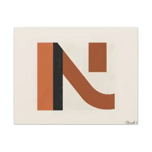 Terracotta Letter N Canvas Print