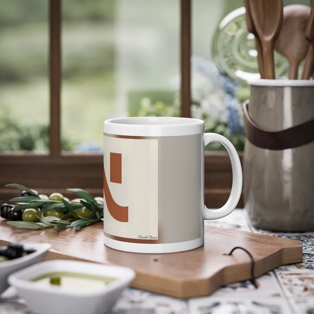 Modern Minimalist Poster: Unique 62097 Number - Mug