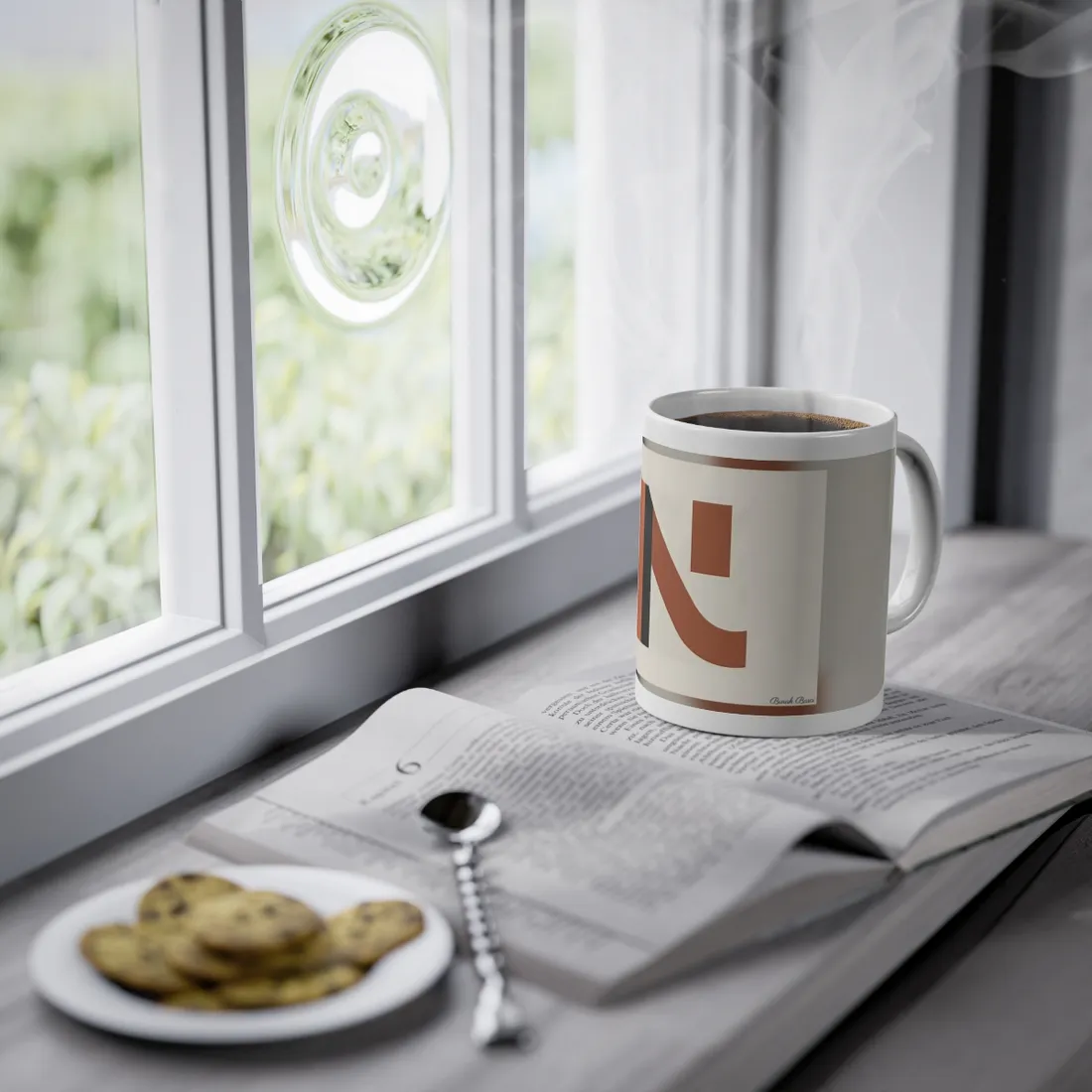 Modern Minimalist Poster: Unique 62097 Number - Mug