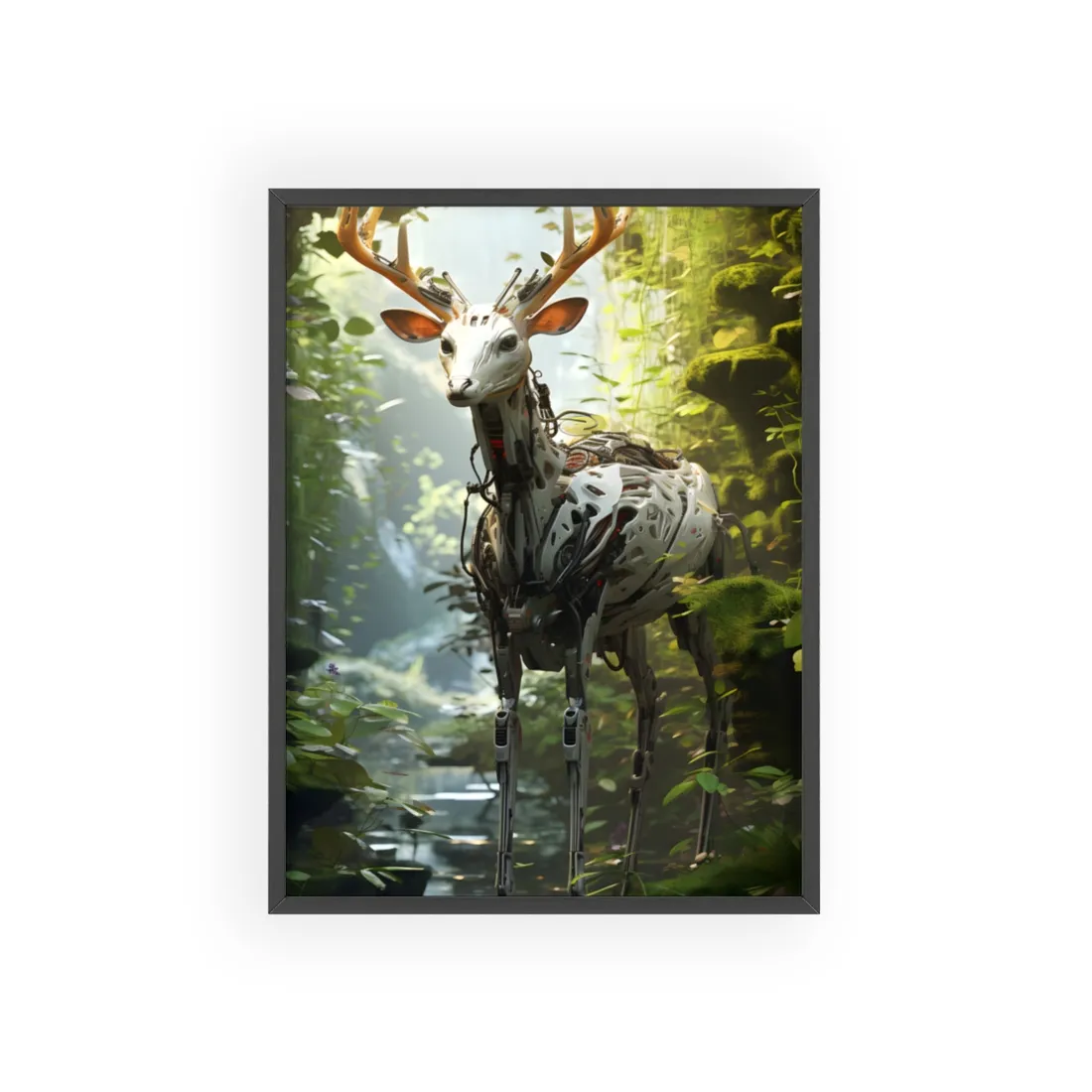 Modern Outdoor Robotic Wildlife Sanctuary: A Unique Artwork of Innovative Design - Framed Poster