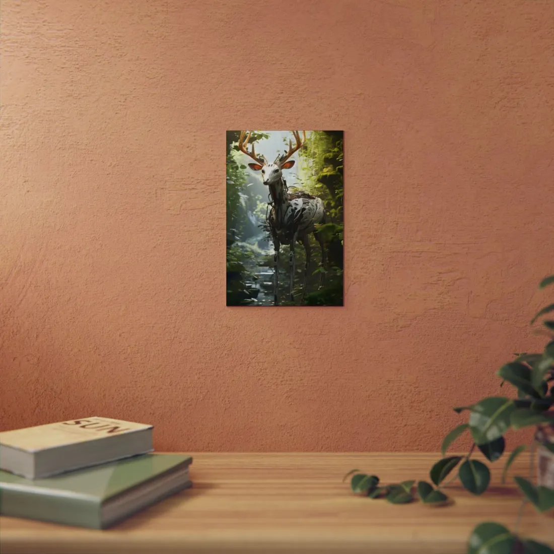 Modern Outdoor Robotic Wildlife Sanctuary: A Unique Artwork of Innovative Design - Metal Poster