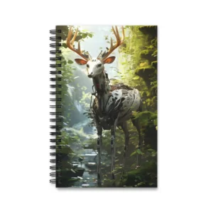 Robot Deer in Forest Spiral Notebook