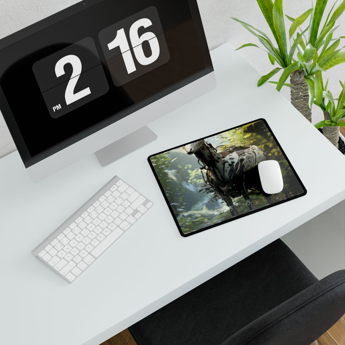 Modern Outdoor Robotic Wildlife Sanctuary: A Unique Artwork of Innovative Design - Desk Mat