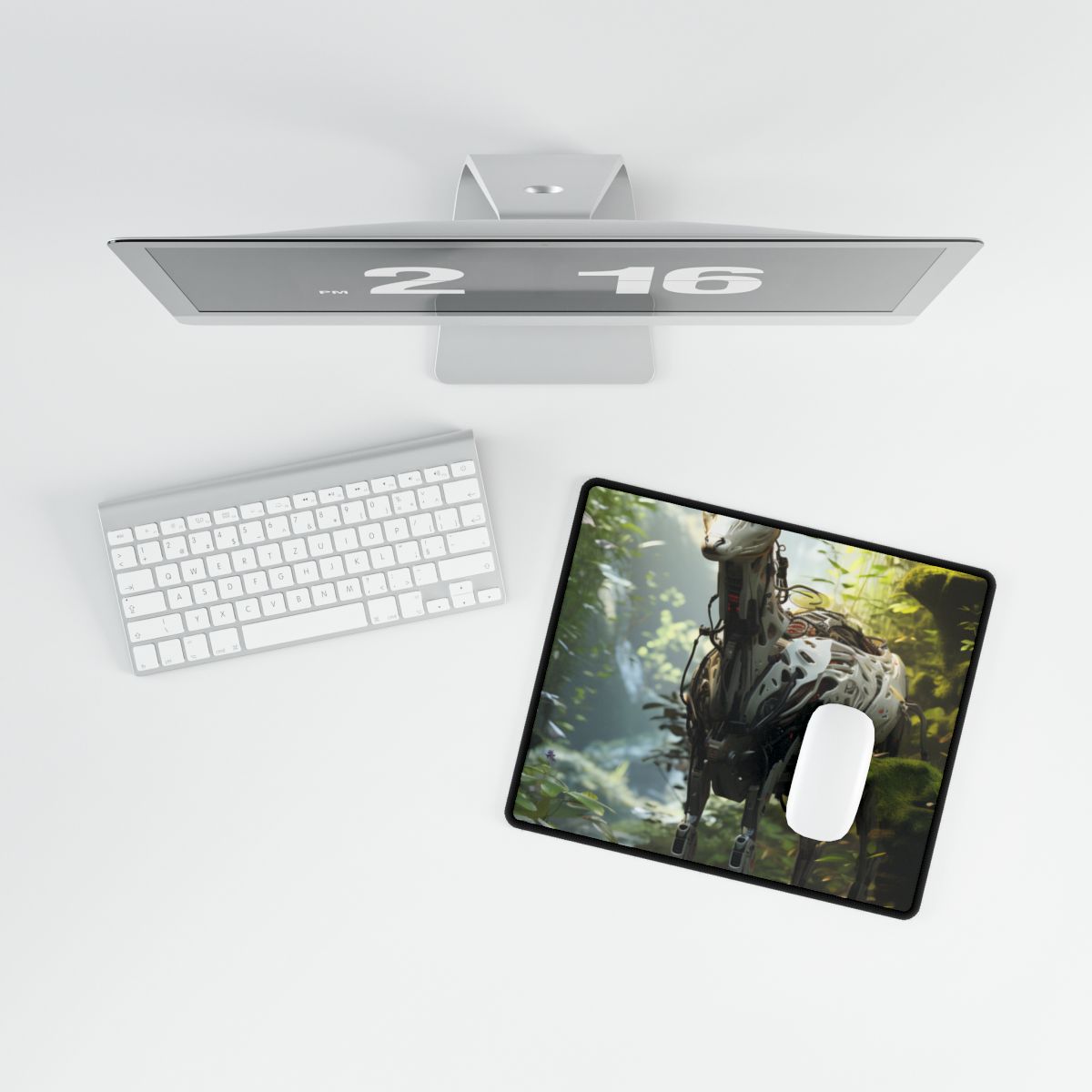 Modern Outdoor Robotic Wildlife Sanctuary: A Unique Artwork of Innovative Design - Desk Mat