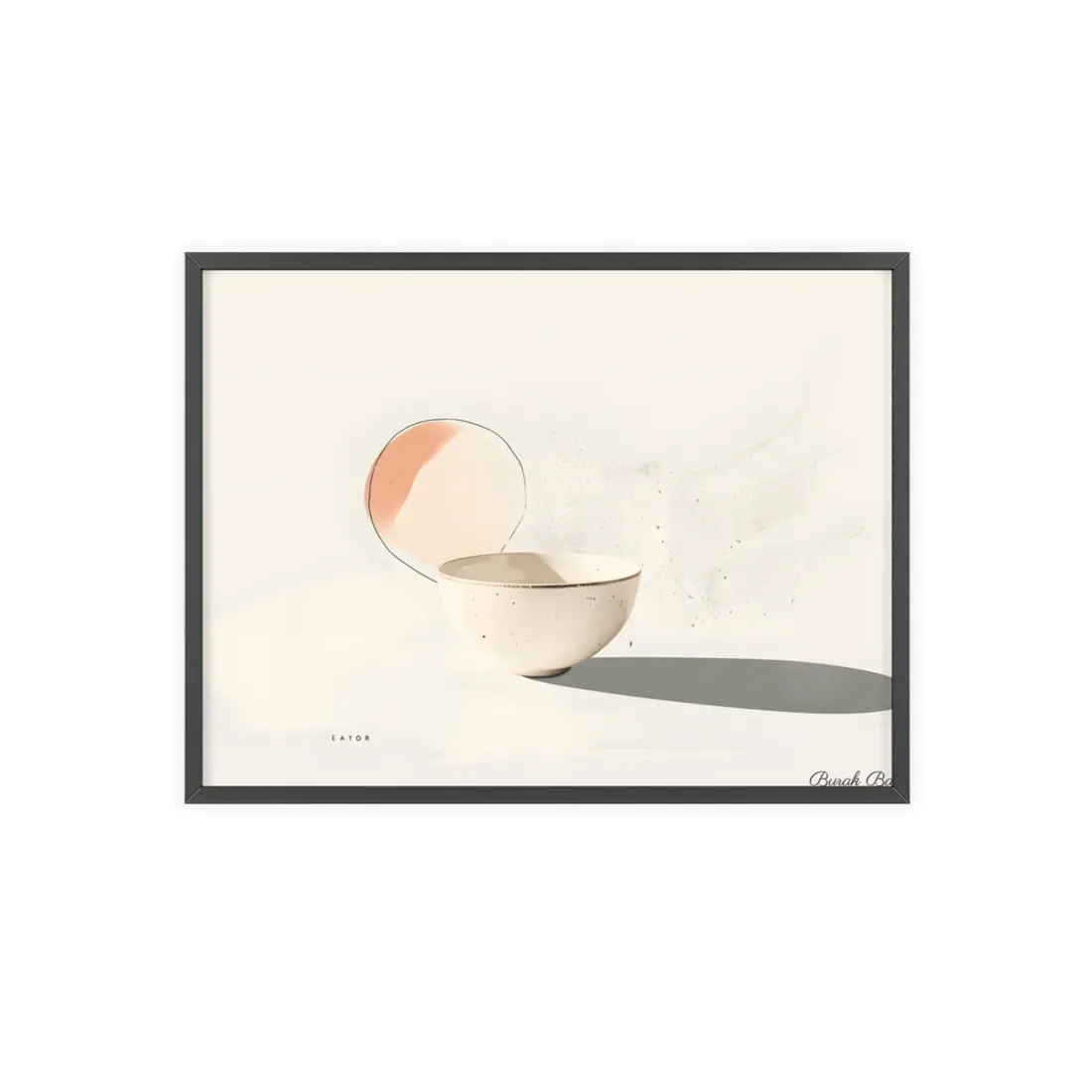 Modern Product Art: Minimalist Illustration with Bold Text - Framed Poster