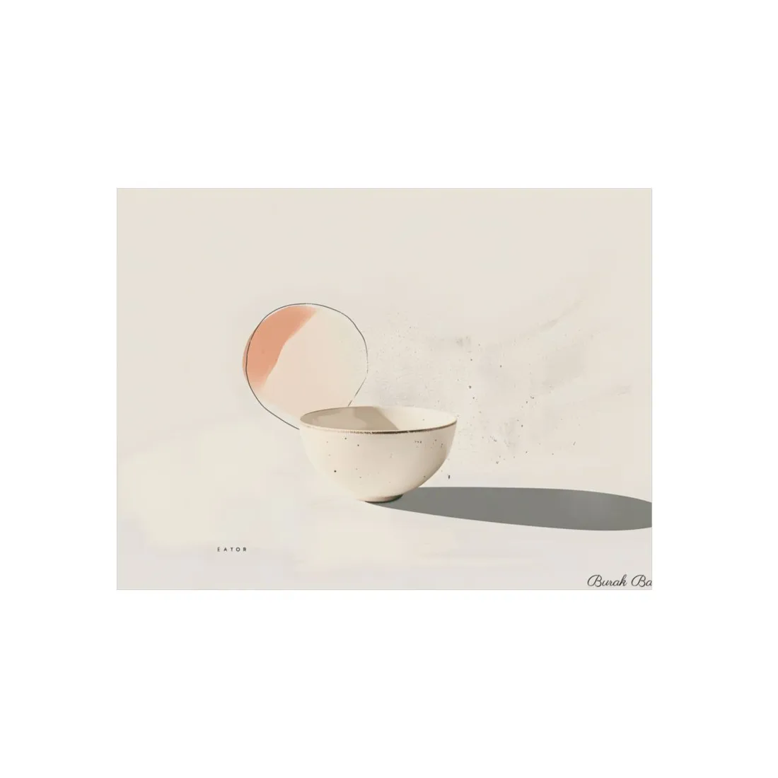 Modern Product Art: Minimalist Illustration with Bold Text - Metal Poster